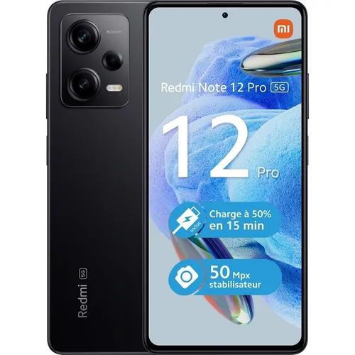 Xiaomi Handys Redmi Note 12 Pro - 128GB, 6GB RAM, leistungsstarkes Mittelklasse-Smartphone in Midnight Black, für ein buntes Leben