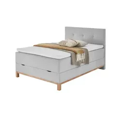 maison bleue Boxspringbett mit Bettkasten Catania ¦ grau ¦ Maße (cm): B: 122 H: 116