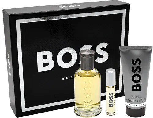 Hugo Boss Bottled Set – Eau de Toilette 100 ml + 10 ml + Duschgel 100 ml - Parfüm-Geschenkset mit dem zeitlosen Duft von Hugo Boss, der klassische Eleganz und modernen Flair vereint. Ideal für selbstbewusste Männer, die einen bleibenden Eindruck hinterlassen möchten.
