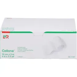 Cellona Synthetikwatte 10 cm x 3 m - 4 Stück - Arzneimittel für Wundversorgung, besonders saugfähig und hypoallergen für empfindliche Haut.