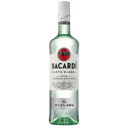 Bacardi Ron Carta Blanca Superior 3l - Klassischer Rum mit feinem, floral-fruchtigem Geschmack. Ideal für Cocktails und Longdrinks, vierfach destilliert für höchste Reinheit und Qualität.