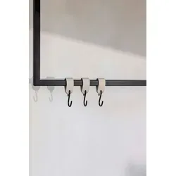 Metallbude Garderobenhaken LEDER S-HAKEN (3 St), Beige/Schwarz - Kleiderhaken im modernen Design, ideal zur stilvollen Aufbewahrung von Jacken und Mänteln, 3er Set in eleganten Farben.