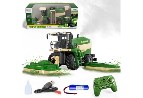 Esun RC-Traktor mit Mähwerk - Ferngesteuertes Spielzeug für Kinder - RC-Traktoren, detailgetreues Modell mit Sprühnebel, Licht und Sound für realistischen Spielspaß. Perfekt für Kinder ab 3 Jahren und ideal als Geschenk!