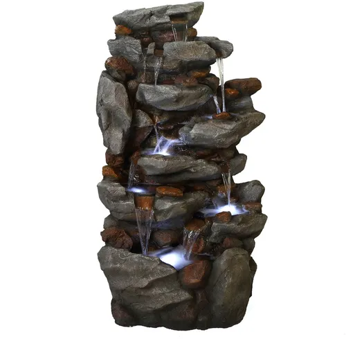 Ubbink Polyresin-Gartenbrunnen Acqua Arte Bonorva, H127 cm - Gartenbrunnen aus witterungsbeständigem Polyresin mit beruhigendem Wasserspiel, inklusive Pumpe und Trafo für optimale Wasserzirkulation.