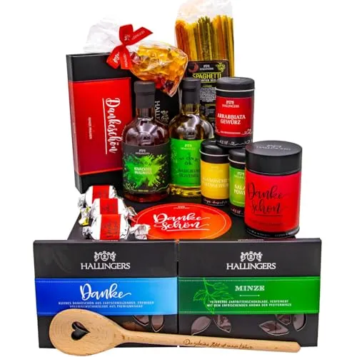 Hallingers Genuss Manufaktur Gourmet Geschenk-Set in edler Box als Geschenkkorb als Dankeschön