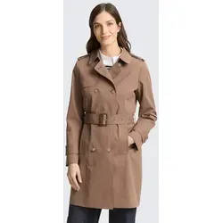 TOM TAILOR Kurzmantel Trenchcoat aus wasserabweisendem Material - Stylischer Trenchcoat aus wasserabweisendem Material, ideal für wechselhaftes Wetter. Mit Gürtel und praktischen Taschen für einen modernen Look.