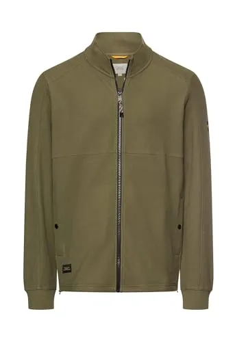 camel active Herren Sweatjacke mit Tunnelzug Olivgrün - XL - Stylische Sweatjacke mit verstellbarem Tunnelzug für perfekte Passform. Praktische Seitentaschen mit Druckknopfverschluss und hochwertigem Markenlogo. Ideal für lässige Outfits.