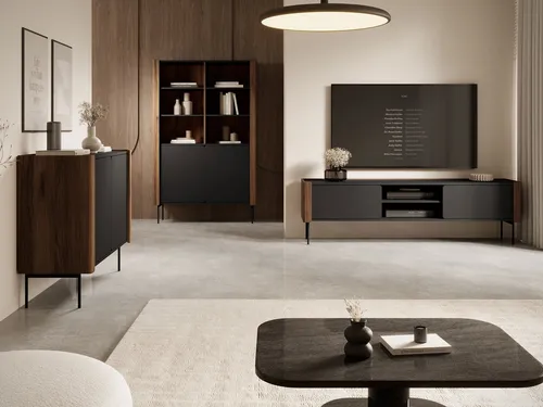 MIRJAN24 Wohnzimmer-Set Wrap, (3er-Set, Kommode, Regal, TV-Lowboard), Griffloses Öffnungssystem push to open