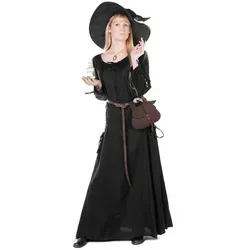 Metamorph Hexen-Kostüm - Elegantes Hexenkleid für Damen, Schwarz, Größe XS - Elegantes Hexen-Kostüm aus 100% Viskose, ideal für Halloween. Der individuell anpassbare Schnitt sorgt für perfekten Tragekomfort. Handwäsche empfohlen.