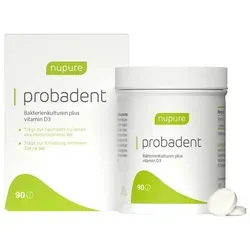 Nupure Probadent Probiotikum Mundflora Lemon Lut - Probiotische Lutschtabletten mit Lactobacillus salivarius, unterstützt die Mundhygiene und stärkt den Zahnschmelz