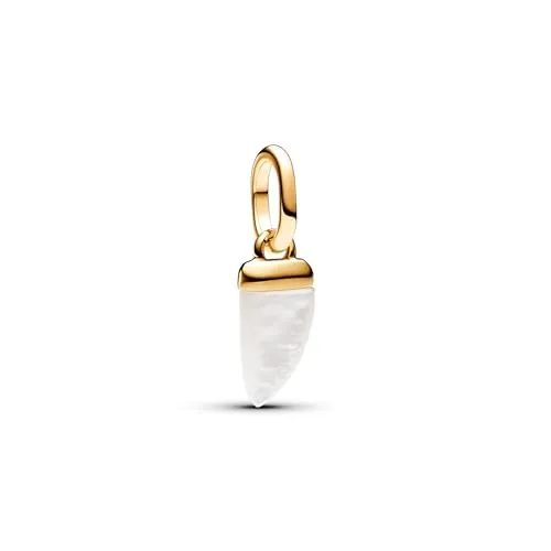 PANDORA ME Haifischzahn Mini-Charm-Anhänger - Bead Charms für Damen, mit einzigartigem Haifischzahn-Design aus Bioharz und vergoldeter Metallkappe – ein Symbol für Glück und Schutz, kompatibel mit Pandora ME und Moments Armbändern.