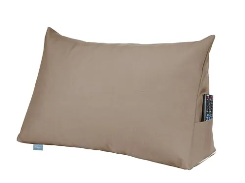 XDREAM Bettsitzkissen – Formstabiles Keilkissen für Bett und Sofa - Bücherkissen mit praktischem Seitenfach für Handy oder Fernbedienung, bietet angenehmen Lesekomfort und ist Öko-Tex zertifiziert. Abnehmbarer, waschbarer Bezug für einfache Pflege.