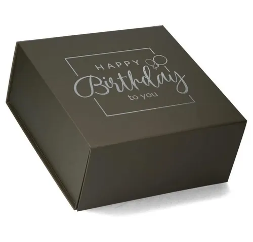 ideas in Boxes Geschenkbox Happy Birthday Geschenkkarton, Premium Magnetbox, Geschenkverpackung für Geburtstag mit Schriftzug