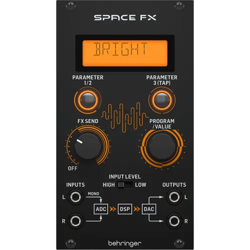 Behringer Space FX - 24-Bit Stereo Multi-Effekt Modul - Synthesizer & Soundmodule mit 32 wählbaren Effekt-Algorithmen und editierbaren Parametern für kreative Klanggestaltung.