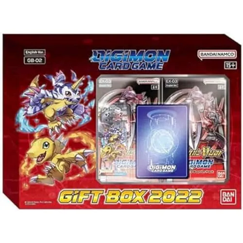 Bandai Digimon Kartenspiel: Geschenkbox 2022 (GB-02) | Sammelkartenspiel für 2 Spieler - Deckkartenspiele, ideal für Digimon-Fans. Enthält exklusive Booster, Acrylständer und Promo-Karten mit neuem Design für spannendes Gameplay!