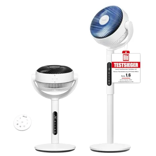 LEVOIT 20dB Standventilator - Leise und leistungsstark - Ventilator mit 2465m³/h Luftvolumen, 30M Wurfweite und 12 Stufen; ideal für geräuschloses Kühlung und Luftzirkulation im Schlafzimmer oder Wohnzimmer.
