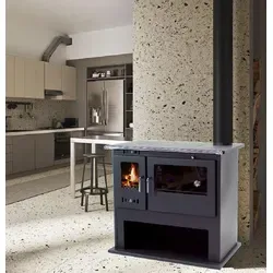 Holzherd 10.5kW Küchenofen - Eleganter Kaminofen mit Backfach - Kaminöfen - 3-in-1 Holzherd 10.5kW mit XXL-Backfach, ideal zum Heizen, Kochen und Backen ohne Strom. Robuste Bauweise und hohe Heizleistung für ein gemütliches Zuhause.
