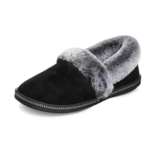 Skechers Damen Cozy Campfire - Team Toasty Flache Hausschuhe - Hausschuhe mit bequemem Memory Foam Fußbett und weichem Mikrofaser-Obermaterial, ideal für gemütliche Abende zu Hause oder entspannte Stunden im Freien.