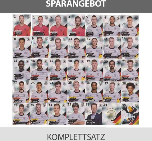 EM 2020 REWE Sammelkarten - 1 Komplettsatz GLITZER