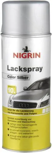 Nigrin 74110 Lackspray 400ml - Sprühdosen für hochwertigen Korrosionsschutz, ideal für Karosserie und Felgen. Schnell trocknend und einfach zu verarbeiten, auch für Kunststoff, Holz und Beton.