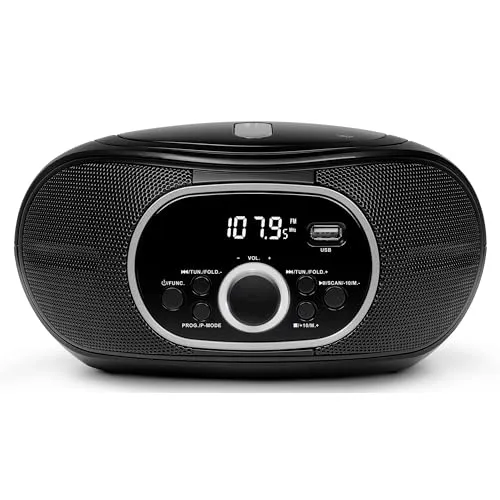 Medion® LIFE® Boombox E65711 - Tragbares Radio - Radios mit 12 W RMS Gesamtleistung und vielseitigen Funktionen wie CD-Player und USB-Anschluss, ideal für Musikliebhaber unterwegs.