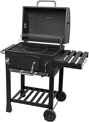 ACTIVA Grill Gusseisen Grillwagen Angular - Holzkohlegrill für Barbecue-Fans, aus robustem Gusseisen, ideal für gesellige Grillabende im Garten.