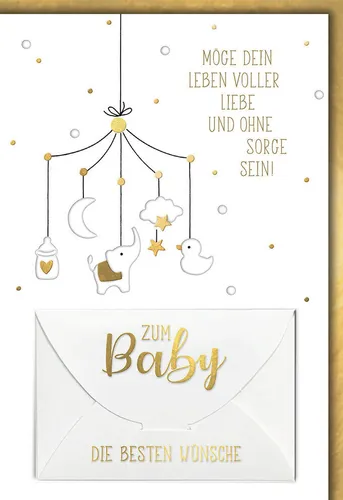 Geburt Baby Freudiges Ereignis Geldkarte Karte mit Umschlag Mobile, Spruch