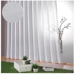 Weckbrodt Gardine Lena – Halbtransparente Faltenband-Gardine in Weiß - Elegante Faltenband-Gardine (600 cm x 225 cm) aus pflegeleichtem Polyester, ideal für stilvolle Fensterdekoration. Reduzierte Breite bei Aufhängung, OEKO-TEX® zertifiziert für geprüfte Qualität.