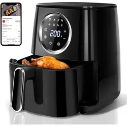 Aigostar Heißluftfritteuse 1400W XXL - Gesund frittieren ohne Fett - Fritteusen mit 8 voreingestellten Menüs und einer Rezept-Community für kreative Kochideen. BPA-frei, einfach zu reinigen und sicher in der Anwendung.