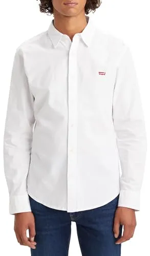 Levi's LS BATTERY HM SHIRT SLIM Herrenhemden - Klassisches langärmeliges Hemd in Weiß mit Levi's Logo auf der Brust, ideal für einen stilvollen Look im Alltag.