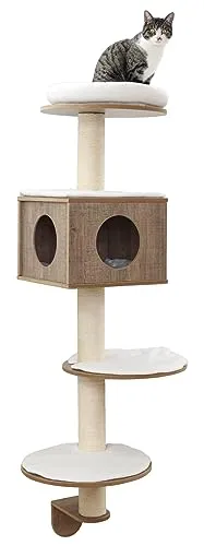 Wandkratzbaum Dinari - Platzsparender Katzenbaum zur Wandmontage - Kratzbäume & Möbel, ideal für Katzen und Kitten, mit waschbaren Auflagen und hochwertigem MDF-Holz für langlebigen Spaß.