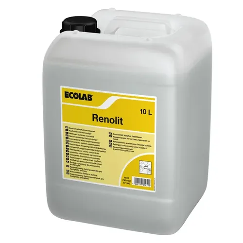 Ecolab Renolit Küchenreiniger 10 L - Diverse E - Kraftvoller Küchenreiniger, der Fett- und Ölverschmutzungen mühelos löst und einen frischen Duft hinterlässt. Ideal für den gesamten Küchenbereich.