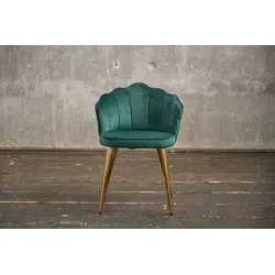 KAWOLA Esszimmer Stuhl Sally - Velvet Gepolstert mit Gold Fuß - Esszimmerstühle, stilvoller Velvet-Stuhl mit elegantem Gold-Fuß, perfekt für moderne Esszimmer und Schreibtische.