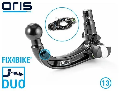 Acps-Oris Anhängevorrichtung ORIS DUO AK41 FIX4BIKE® 401-185 - Anhängerkupplungen für sicheres und flexibles Transportieren von Fahrrädern, ideal für Abenteuer und Ausflüge.