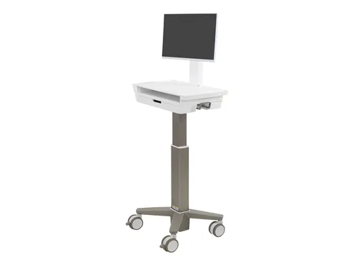 CAREFIT SLIM 2.0, LCD CART W DRAWER - Medizinischer Wagen für All-In-One/LCD-Displays bis 27 Zoll, leichtes Design mit praktischer Schublade - ideal für den Einsatz im Gesundheitswesen.