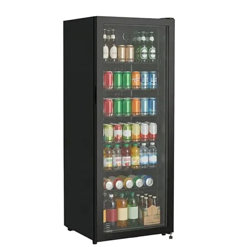 METRO Professional Getränkekühlschrank GSC4240B, 237 L - Kühlschrank mit 237 L Kapazität, energieeffizient und ideal für Gastronomie, ausgestattet mit 6 höhenverstellbaren Regalböden und LED-Innenbeleuchtung für optimale Präsentation.