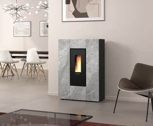 Extraflame Urail Plus Ad Petra Ofen IN Pellet Eng 8 Kw - Kaminöfen mit kompakten Abmessungen, ideal für Korridore. Kanalisierbar bis zu 8 Meter und inkl. Fernbedienung für maximalen Komfort.