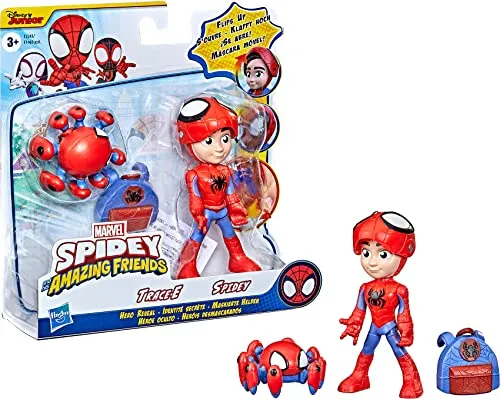 Marvel Spidey and His Amazing Friends Maskierte Helden 2er-Pack mit Klapp-Maske - Spannender 2er-Pack mit Spidey und Trace-E für kleine Fans! Klapp-Maske sorgt für interaktiven Spielspaß. Ideal für kreative Rollenspiele und Geschenke zu besonderen Anlässen.