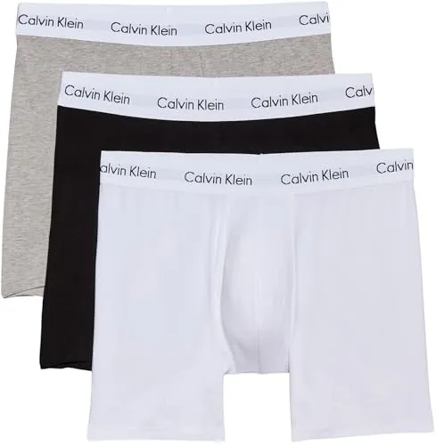 Calvin Klein Herren Boxer Briefs - Komfortable Baumwolle mit Stretch, Mehrfarbig (Black/White/Grey Heather), S - Herren-Boxershorts aus 95% Baumwolle und 5% Elastan, ideal für Alltag und Sport mit exzellenter Passform und minimalistischem Design.