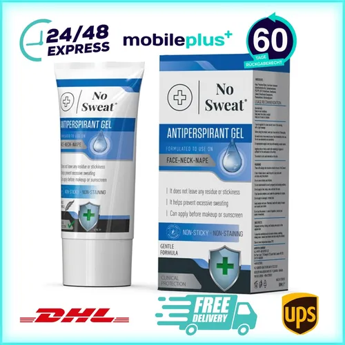 No Sweat Antitranspirant Gel 50ml - Stark gegen Schwitzen im Gesicht, Hals, Nack