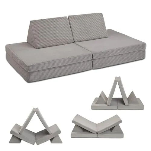 XDREAM Spielsofa mit weichem Kordbezug - Sofas fürs Kinderzimmer – Abenteuersofa mit vielseitigen Einsatzmöglichkeiten, schadstofffrei und waschbar, ideal für kreative Spielstunden.