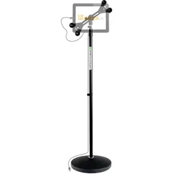 Pronomic UTH-20 Universal Tablet Ständer - Halter für Tablet und Smartphone, höhenverstellbar von 88 bis 158 cm, stufenlos drehbar und neigbar für optimalen Komfort und Flexibilität.