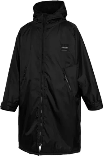 MYSTIC EXPLORE Poncho 2025 - L/XL in Schwarz - Stylischer Poncho für optimalen Komfort, mit übergroßer Passform, 2-Wege-Frontreißverschluss und recycelten Materialien für umweltbewusste Abenteuer.