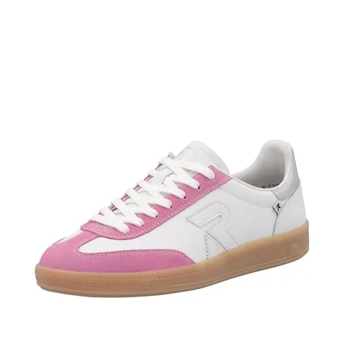 RIEKER SPORT Sneaker "San Diego Swing2GO" Damen Gr. 41, pink - Sportliche Retro-Sneaker aus Leder und Veloursleder mit herausnehmbarem Fußbett, ideal für Freizeitaktivitäten und bequemes Tragen.