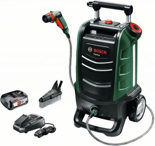BOSCH Fontus Akku-Outdoor Cleaner 18V - Mobiler Hochdruckreiniger mit 15L Wassertank und 12 bar Druck. Effiziente Reinigung dank 3 Modi, ideal für Fahrräder und Gartenmöbel. Flexibel und unabhängig von Wasser- oder Stromanschluss.