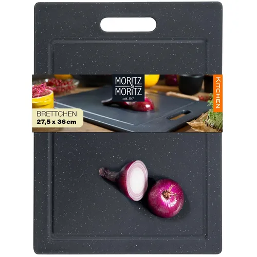 Schneidebrett mit Saftrille Granit schwarz Schneidbrett Küchenbrett 36 x 27,5 cm