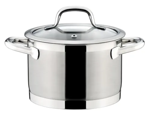 PRESIDENT Topf mit Deckel 18 cm, 3,0 l - Hochwertiger Universal-Kochtopf aus rostfreiem Edelstahl, geeignet für alle Herdarten. Mit massiven Griffen, extra starkem Sandwich-Boden und praktischer Messskala für müheloses Kochen.