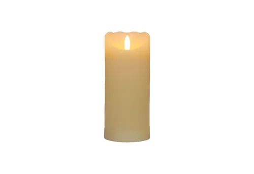 B&S LED-Kerze LED Echtwachskerze mit flackereffekt und Timer H:12.5 x Ø 7.5 cm