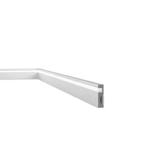 NOËL & MARQUET Sockelleiste NMC IL11 - 2m Zierleiste für indirekte Beleuchtung - Dämmstoffe, elegante Sockelleiste aus extrudiertem Polystyrol, ideal für moderne Decken mit integriertem Licht-Diffusor für stimmungsvolle Beleuchtung.