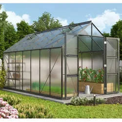 Vitavia Gewächshaus "Domus 11500" mit Zubehör - Garten-Zubehör: 11,5 m² Gewächshaus in schwarz, inklusive über 100 Euro Zubehör wie Hygrometer und Min-Max-Thermometer für optimale Pflanzenpflege.